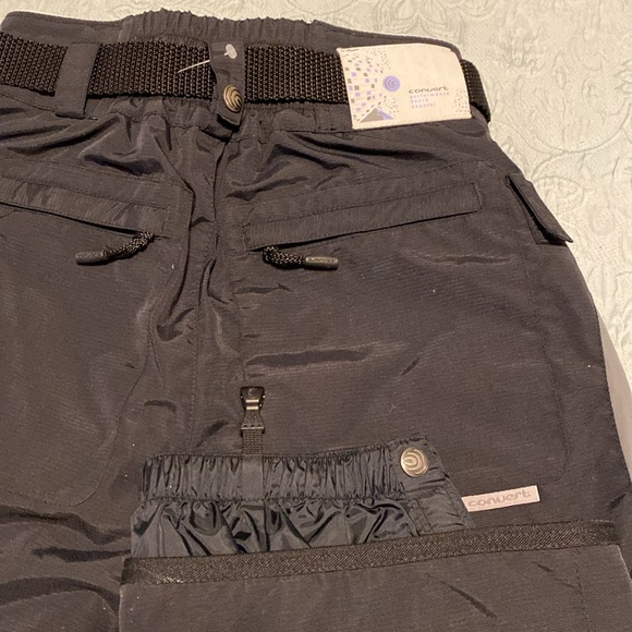 Columbia Convert ski pants black with gray stripes down the outside of the legs - Picture 4 of 6